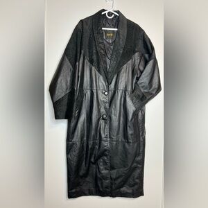 Vintage Learsi Women’s Long Leather Trench Coat 100% genuine, Leather 80s 90s